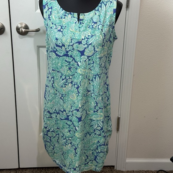 Talbots Dresses & Skirts - T By Talbots Womens Sleeveless Dress Sz Large Petite Paisley Preppy Summer Green